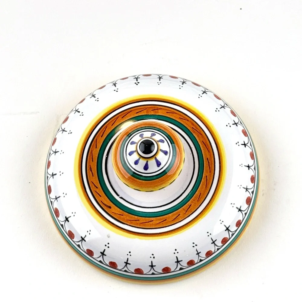 Ricco Deruta Italian Ceramic Garlic Storage Jar with Lid.